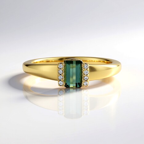 Anello in argento con Tormalina Verde di Benedito (Adela Silber)