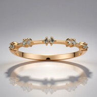 9K SI1 Argyle Rose De France Diamond Gold Ring (Annette)
