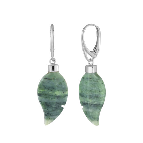 Pendientes en plata con Nefrita (Bali Barong)