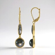 Pendientes en plata con Labradorita dorada de Maniry (KM by Juwelo)