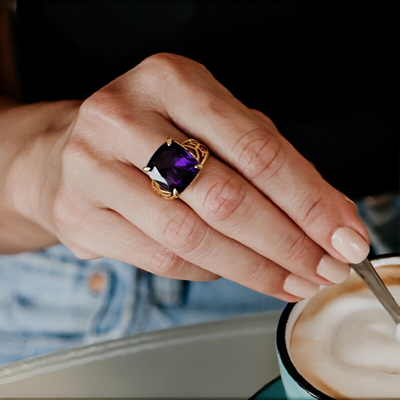 Marokkanischer Amethyst-Silberring