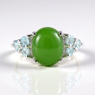 Anillo en plata con Jade canadiense