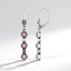 Orecchini in argento con Opale Rosa (Desert Chic)