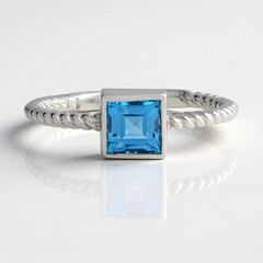 Anello in argento con Topazio Blu Svizzero