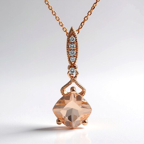 Collana in oro con Morganite AAA