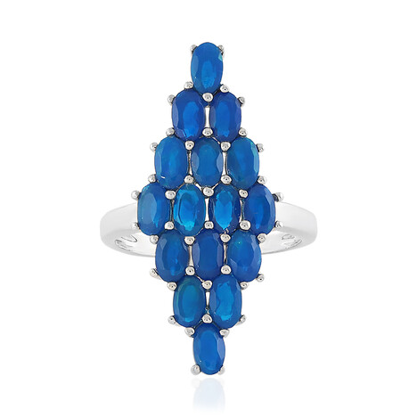 Neonblauer Opal-Silberring