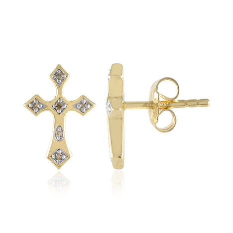 I3 Schokoladen-Diamant-Silberohrringe