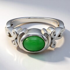 Anello in argento con Crisoprasio Imperiale