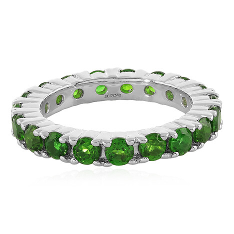 Anillo en plata con Diópsido de Rusia