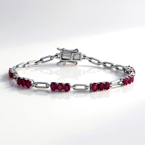 Bracelet en argent et Rubis de Madagascar