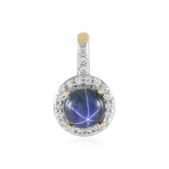 Pendentif en argent et Saphir étoilé bleu