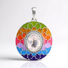Ciondolo in argento con Quarzo Rosa