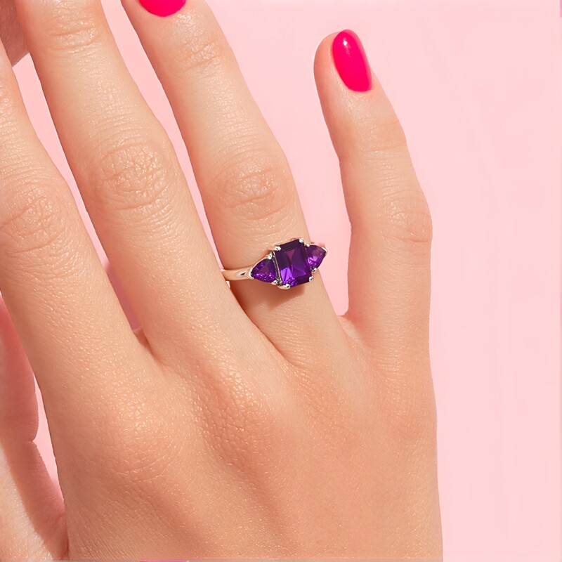 Bague en argent et Améthyste de Zambie