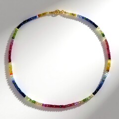 Collana in argento con Zaffiro Fancy