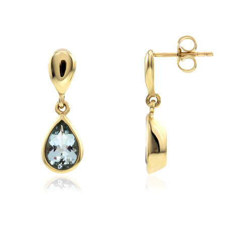 Orecchini in oro con Acquamarina Santa Maria (CUSTODANA)