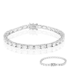 Zilveren armband met witte topaasstenen