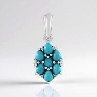 Pendentif en argent et Turquoise de Kingman (Faszination Türkis)