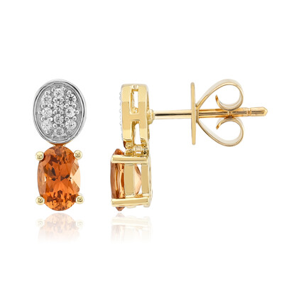 Pendientes en oro con Topacio tepetate