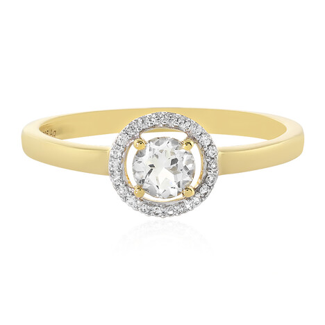 Bague en argent et Topaze blanche