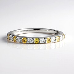 Bague en argent et Saphir jaune