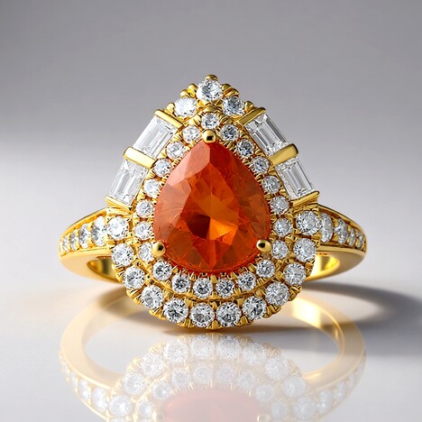 Anello in oro con Granato Mandarino (CIRARI)