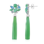 Pendientes en plata con Calcedonia verde (KM by Juwelo)