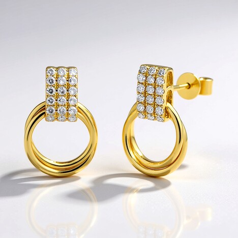 Boucles d'oreilles en or et Diamant SI1 (H) (CIRARI)