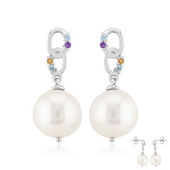 Orecchini in argento con Perla d'Acqua Dolce Bianca (TPC)