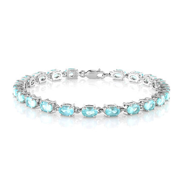 Blauer Apatit-Silberarmband