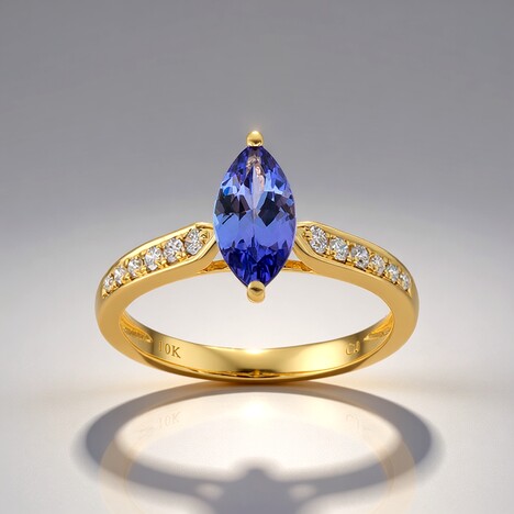 Anello in oro con Tanzanite AAA