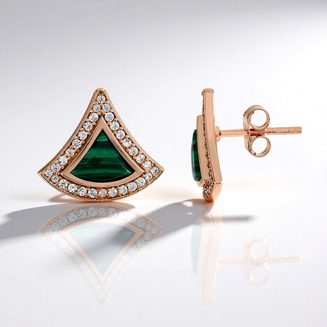 Orecchini in argento con Malachite (Adela Silber)