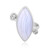 Blue Lace Agate Silver Ring (Bali Barong)
