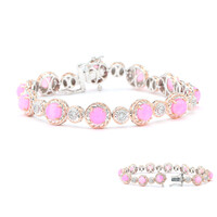 Äthiopischer Pinkfarbener Opal-Silberarmband (Gems en Vogue)
