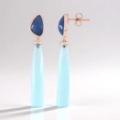 Orecchini in argento con Calcedonio Acqua