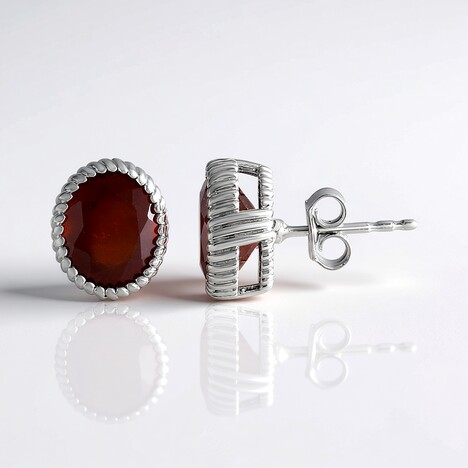 Orecchini in argento con Granato Essonite (de Melo Essence)