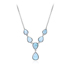 Zilveren halsketting met een larimar