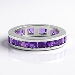 Anello in argento con Ametista Zambiana