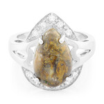 Dinosaurier-Quarz-Silberring