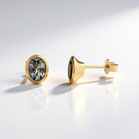 Orecchini in oro con Tanzanite Verde (CUSTODANA)