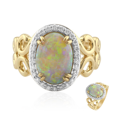 Lightning Ridge-Schwarzer Opal-Goldring (Mark Tremonti)