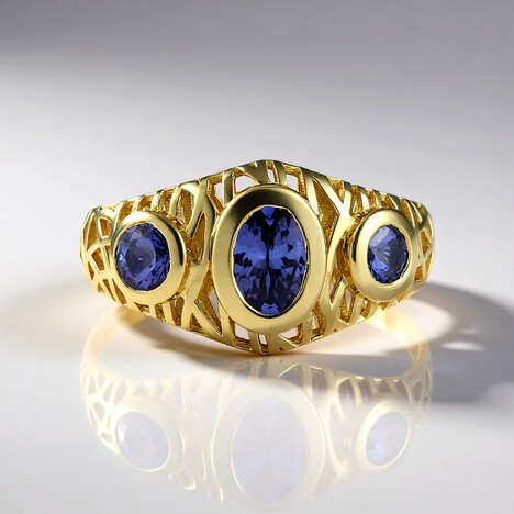 Anello in oro con Tanzanite AAA (Ornaments by de Melo)