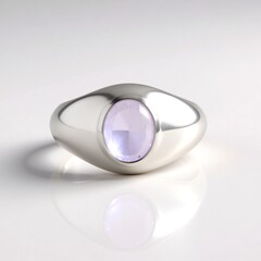 Anello in argento con Pietra di Luna Argentata