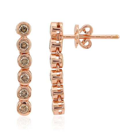 SI1 Argyle-Rose de France-Brillant-Goldohrringe (Annette)