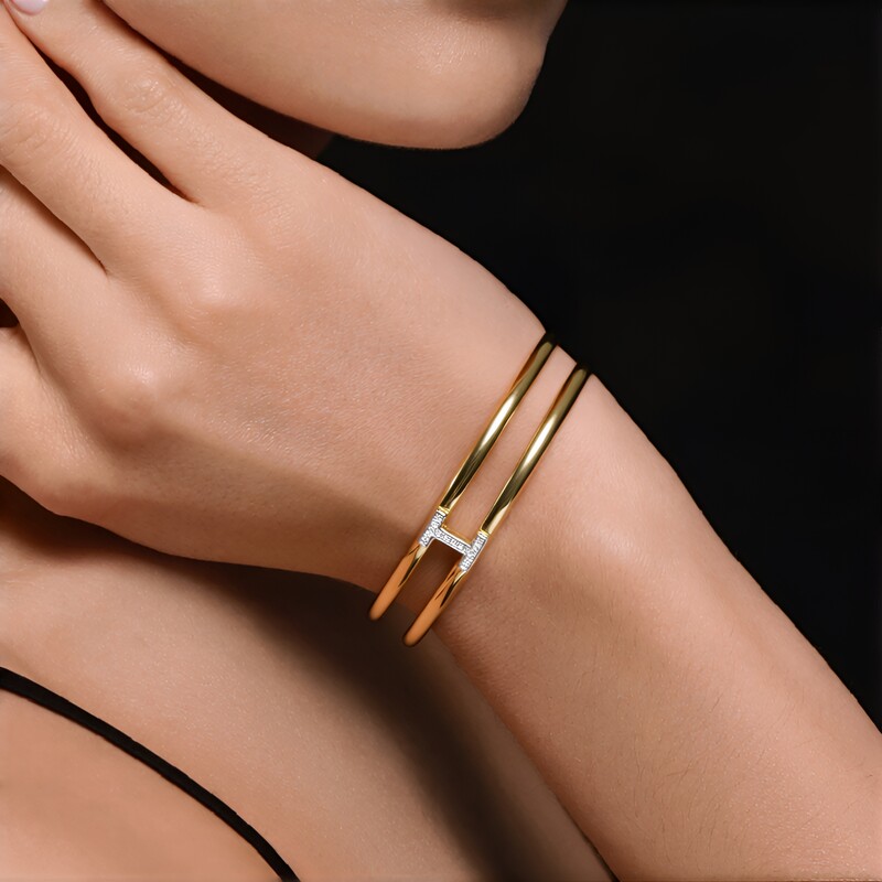 Brazalete en plata con Diamante I3 (J)