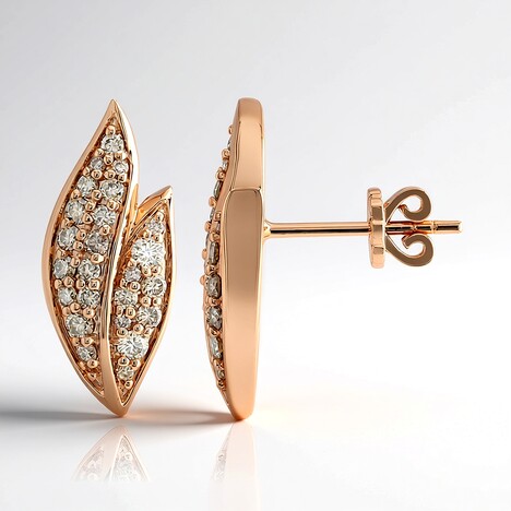 Orecchini in oro con Diamante Rose de France SI1 di Argyle (Annette)