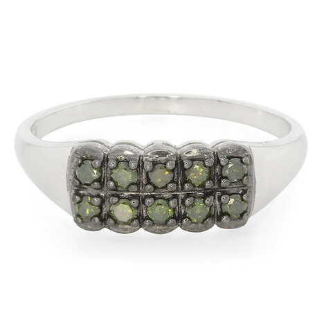 Bague en argent et Diamant fantaisie