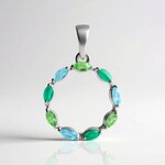 Ciondolo in argento con Apatite Blu