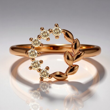 Anello in oro con Diamante Rose de France SI1 di Argyle (Annette)