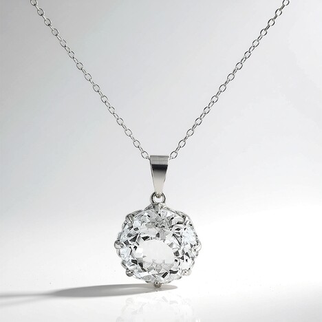 Collana in argento con Topazio Bianco