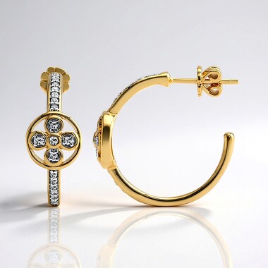 Boucles d'oreilles en or et Diamant SI1 (G) (Annette)